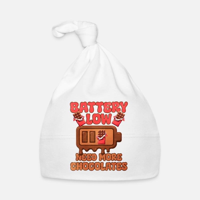 Chocolate battery with humor Organic Baby Cap