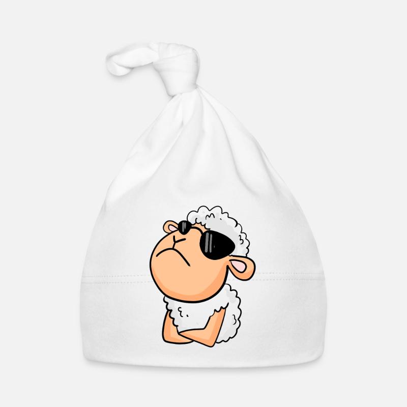 Cooles Schaf mit Sonnenbrille Baby Bio-Mütze