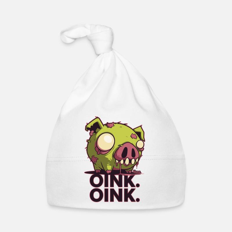 Conception de dessin animé de cochon zombie effrayant Bonnet bio Bébé