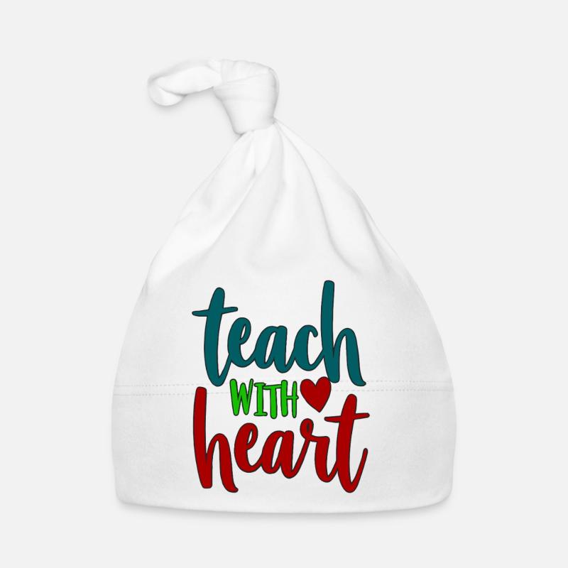 Teach with Heart Lehrer-Spruch Baby Bio-Mütze