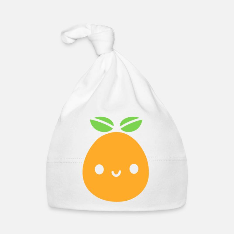 Cute citrus fruit with smiling face Mango Organic Baby Cap