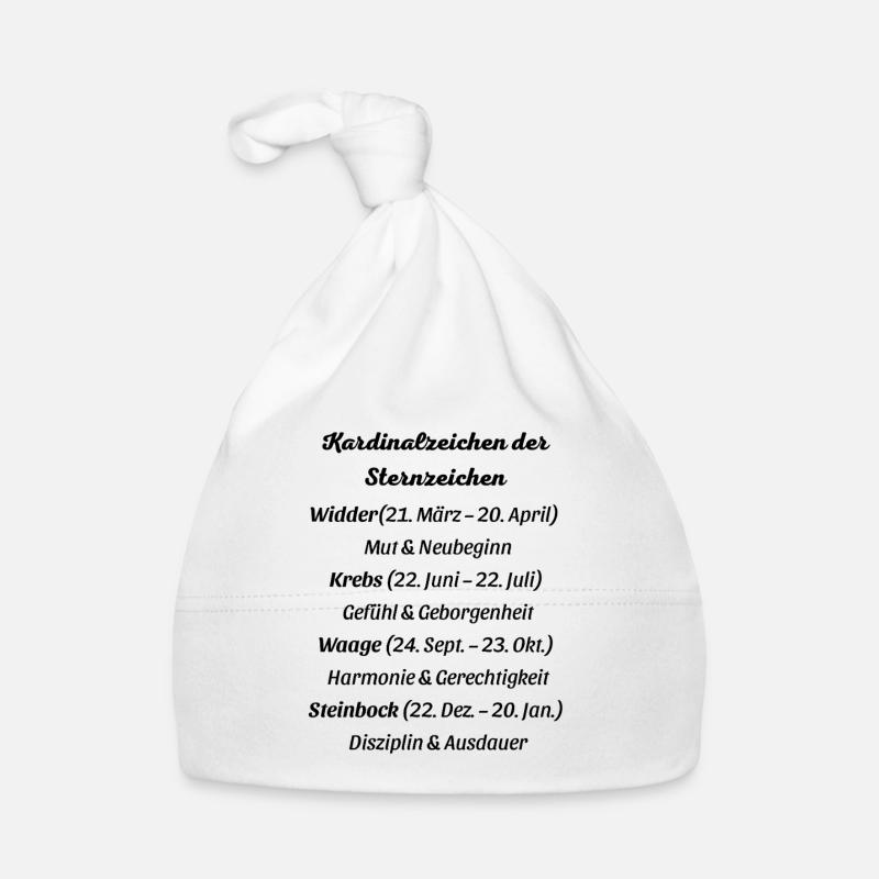 Kardinalzeichen_der_Sternzeichen Baby Bio-Mütze