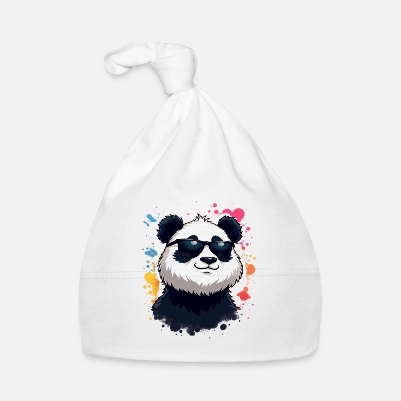 Panda cool avec des lunettes de soleil Bonnet bio Bébé