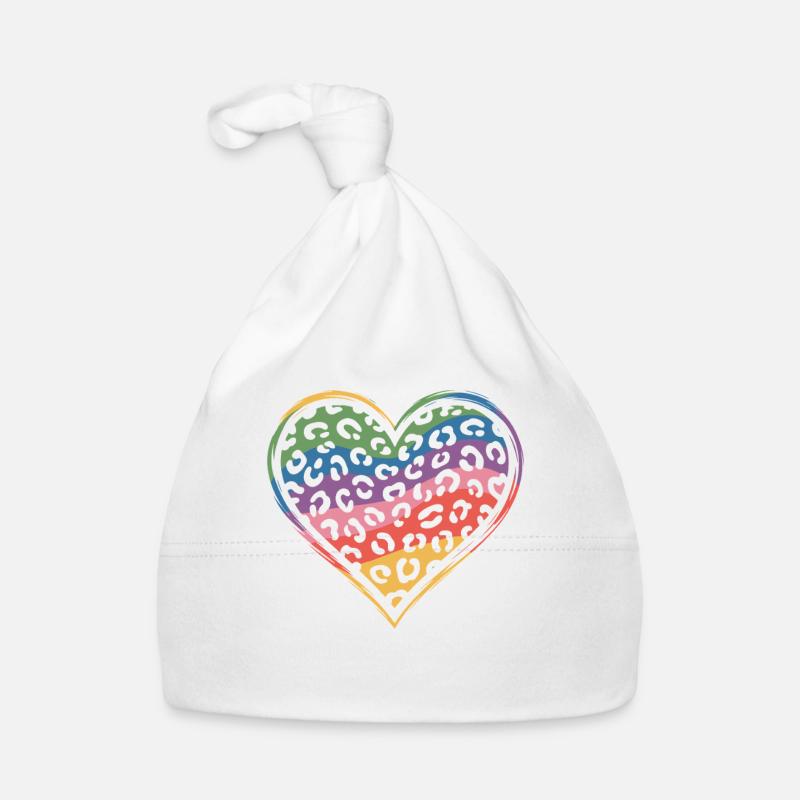Regenbogen Leopard Herz Design Baby Bio-Mütze