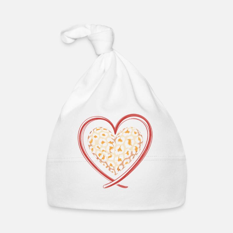 Leopard print heart leopard Organic Baby Cap