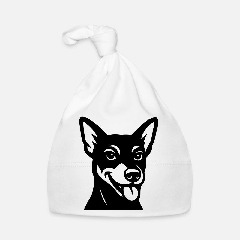 Chien cool en noir et blanc Bonnet bio Bébé
