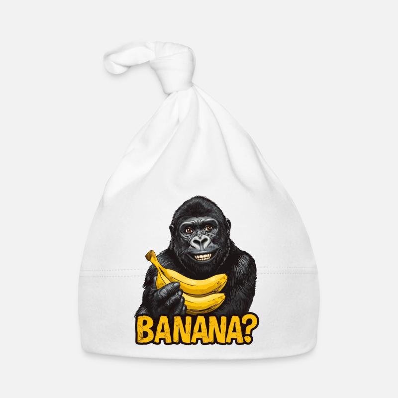 Gorille aux bananes Bonnet bio Bébé