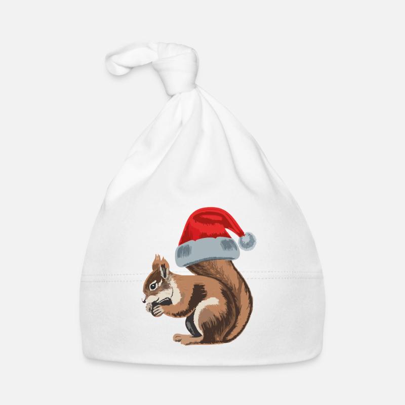 Cute squirrel with Santa hat Baby Bio-Mütze