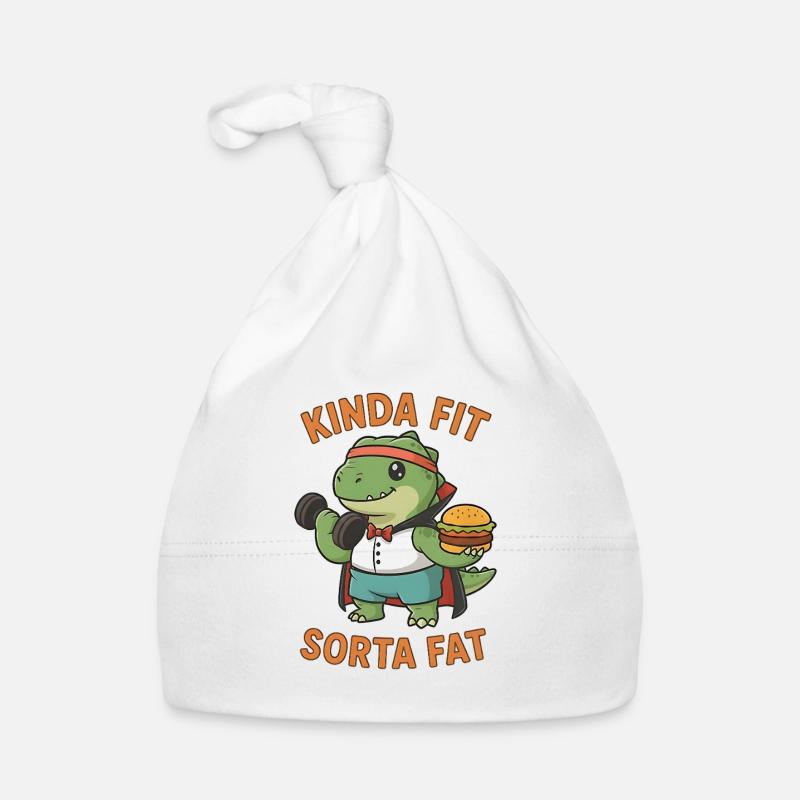 Kinda Fit Sorta Fat Drôle Gym Mignon Hippopotame Rétro Bonnet bio Bébé