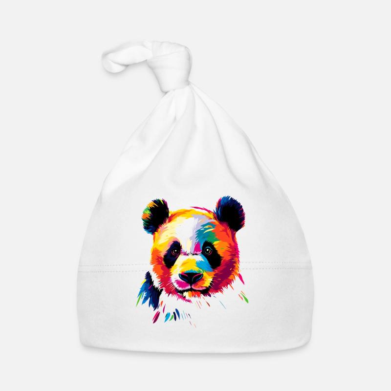 Panda Ours Pandas Géants Panda Géant Mignon Panda Ours Panda - Bonnet bio Bébé - blanc