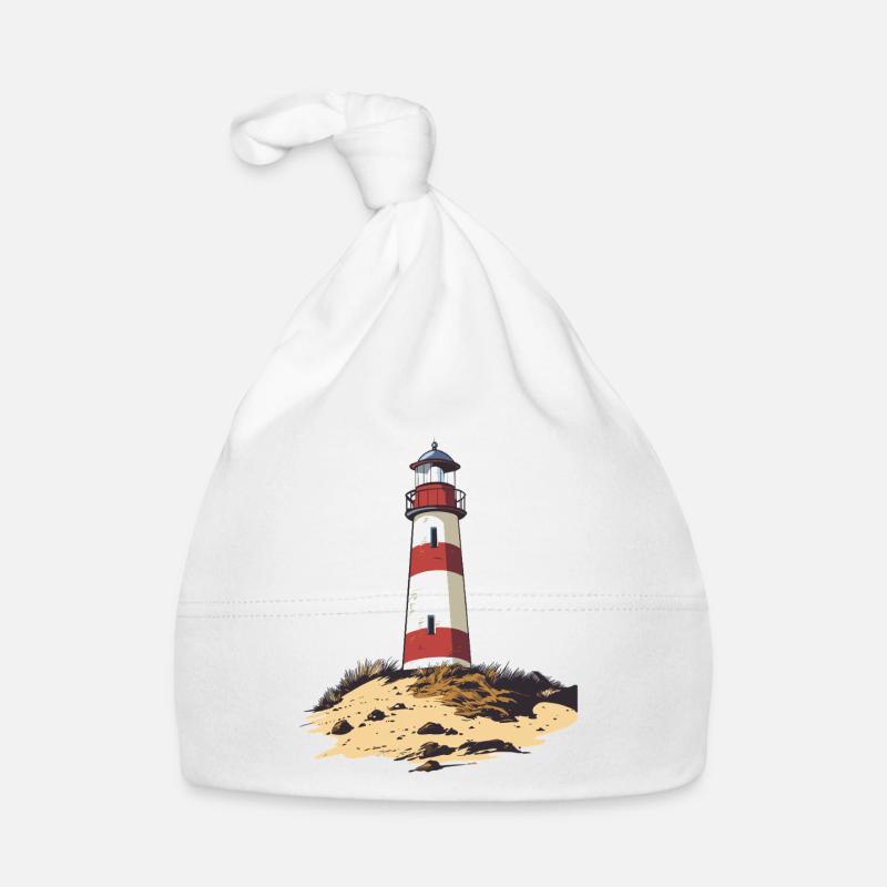 Lighthouse on a rugged coast Organic Baby Cap