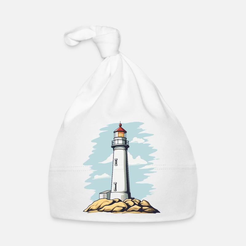 Motif côtier de phare sur le rocher Bonnet bio Bébé