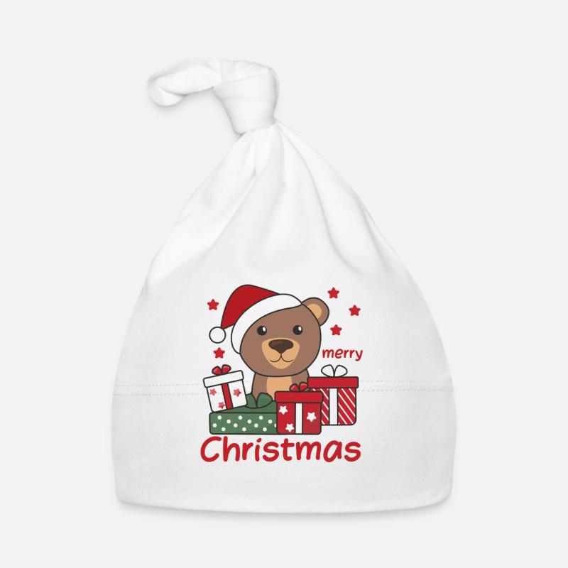 Bear Christmas Gift Winter Animals Bears Organic Baby Cap