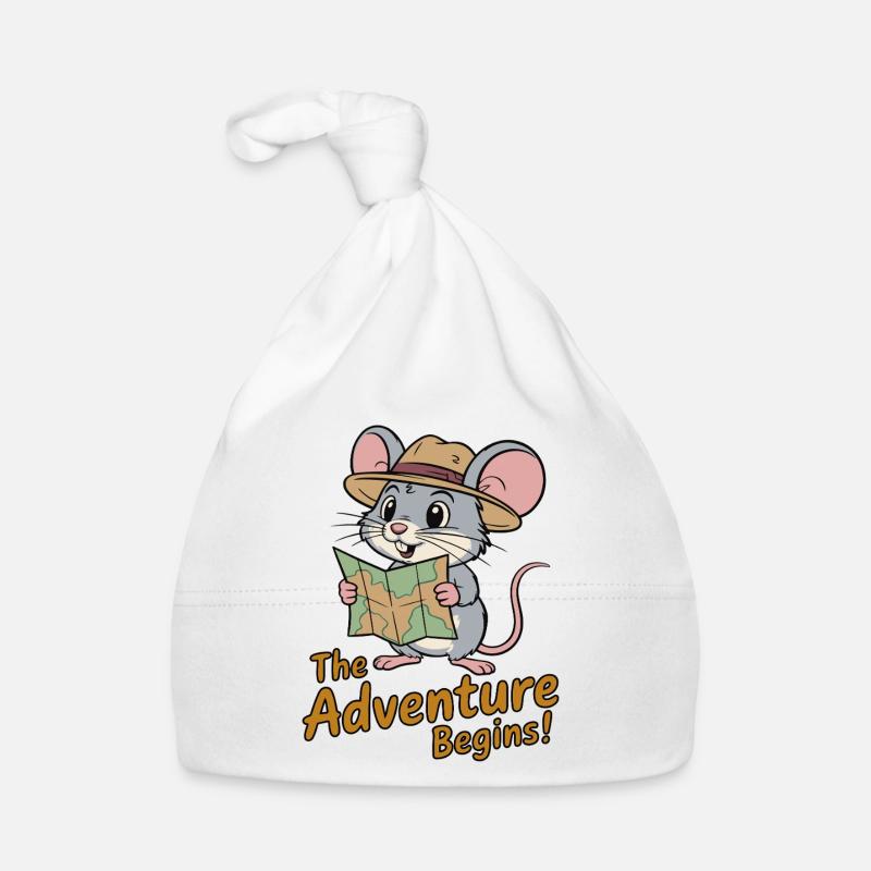 Whimsical Mouse Explorer Design Organic Baby Cap