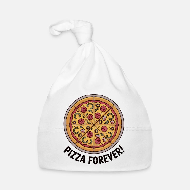 Retro Pepperoni Pizza Slice Pattern Organic Baby Cap