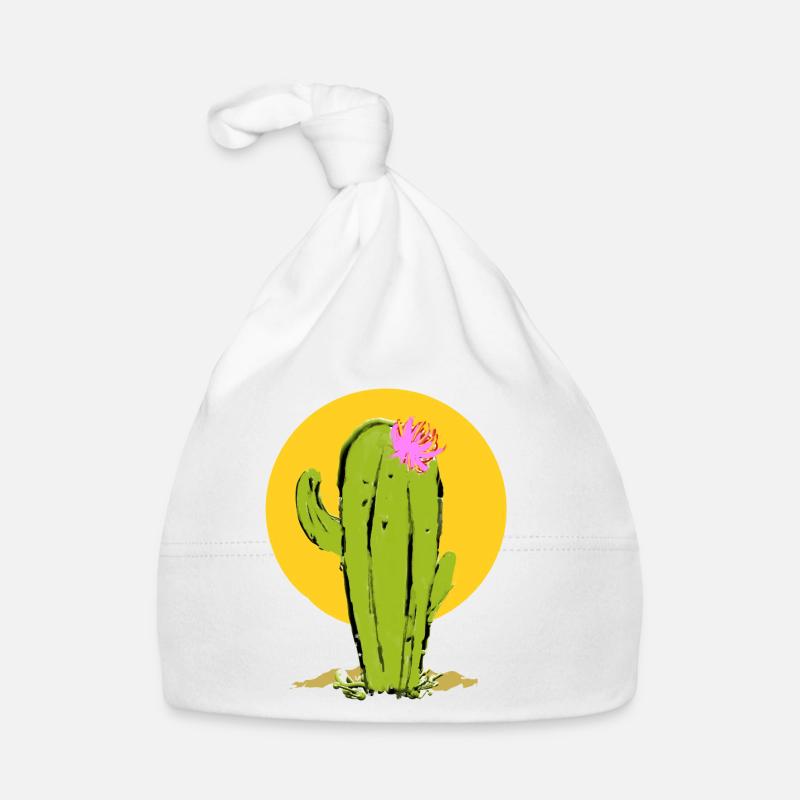 Cactus avec fleur abstraite Bonnet bio Bébé