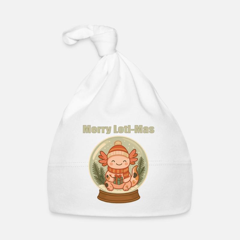 Merry Loti-Mas Axolotl Schneekugel Baby Bio-Mütze