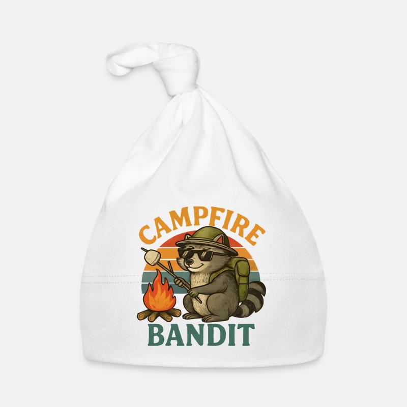  Campfire Bandit – Retro Waschbär mit Marshmallows Baby Bio-Mütze