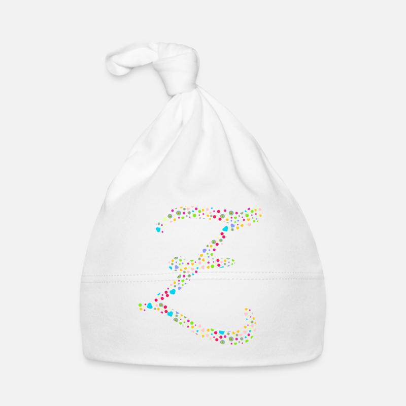 Buntes Punkte Z Buchstabe  Baby Bio-Mütze