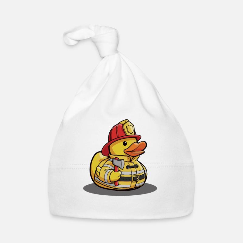 Canard sauveteur en uniforme de pompier Bonnet bio Bébé