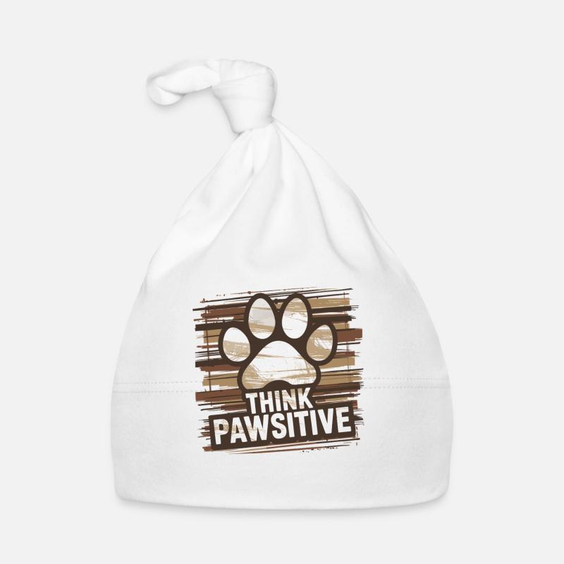Think Pawsitive Paw Print Illustration Organic Baby Cap