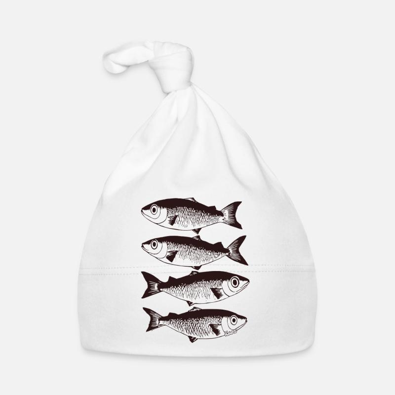 Stylised Fish Pattern  Organic Baby Cap