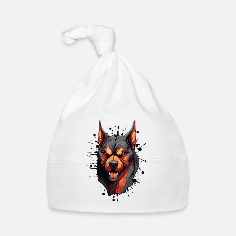 Doberman Head Dog Organic Baby Cap