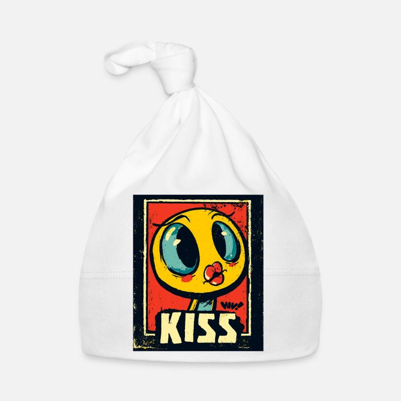 poussin de dessin animé avec une bouche de baiser Bonnet bio Bébé