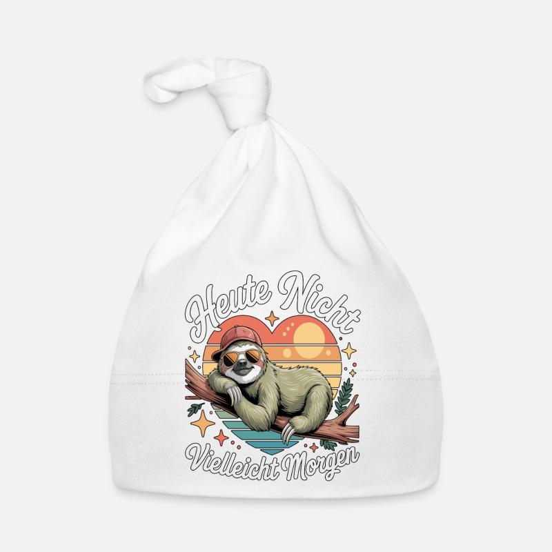 Not Today Maybe Tomorrow Sloth Design Organic Baby Cap