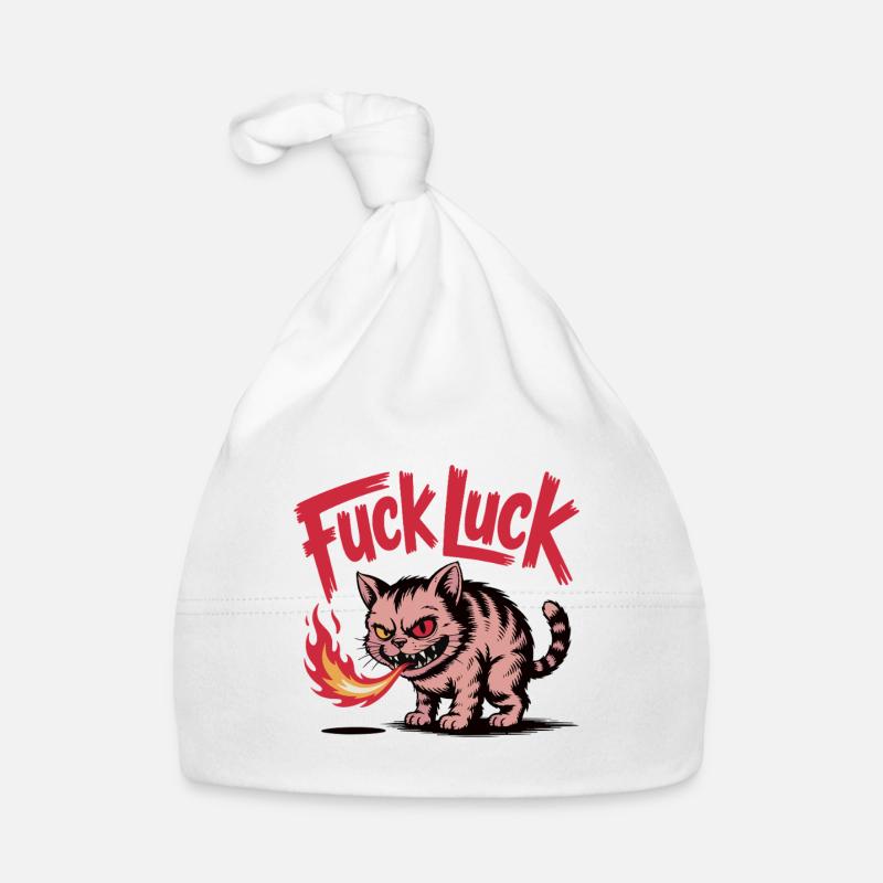 Feurige Katze mit fettem Textdesign Baby Bio-Mütze