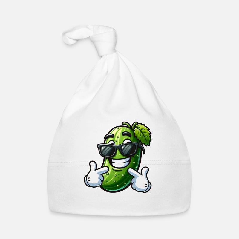 Cool Cucumber Cartoon Sunglasses Summer Fun Organic Baby Cap