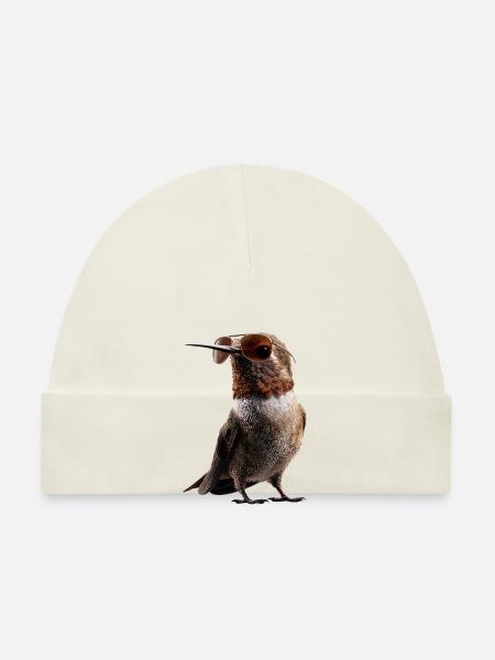 Colibri Colibri Colibri Oiseau Colibris Colibri mignon - Bonnet bio Bébé - blanc - Devant