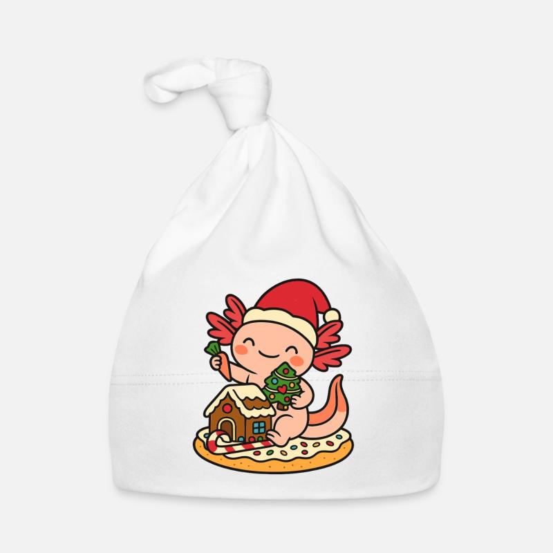 Axolotl de Noël - Design de Noël mignon Bonnet bio Bébé