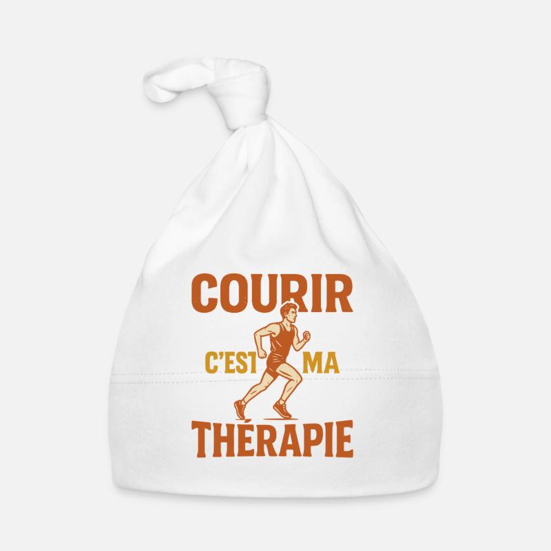 Courir C’est Ma Thérapie Running Jogging Marathon  Bonnet bio Bébé