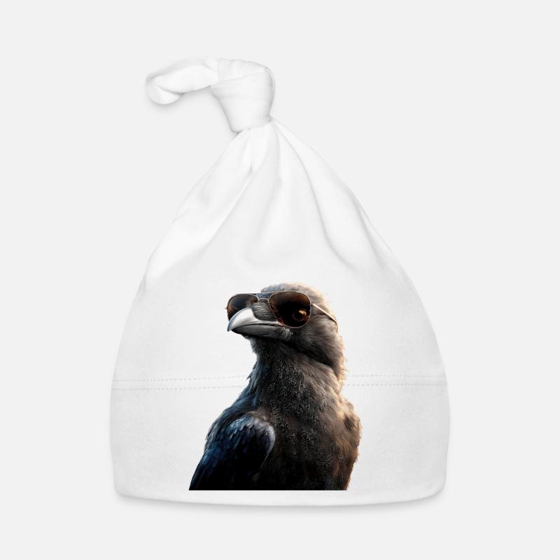 Rabe Krähe Vogel Rabenkrähe Dohle Schwarze Raben Baby Bio-Mütze