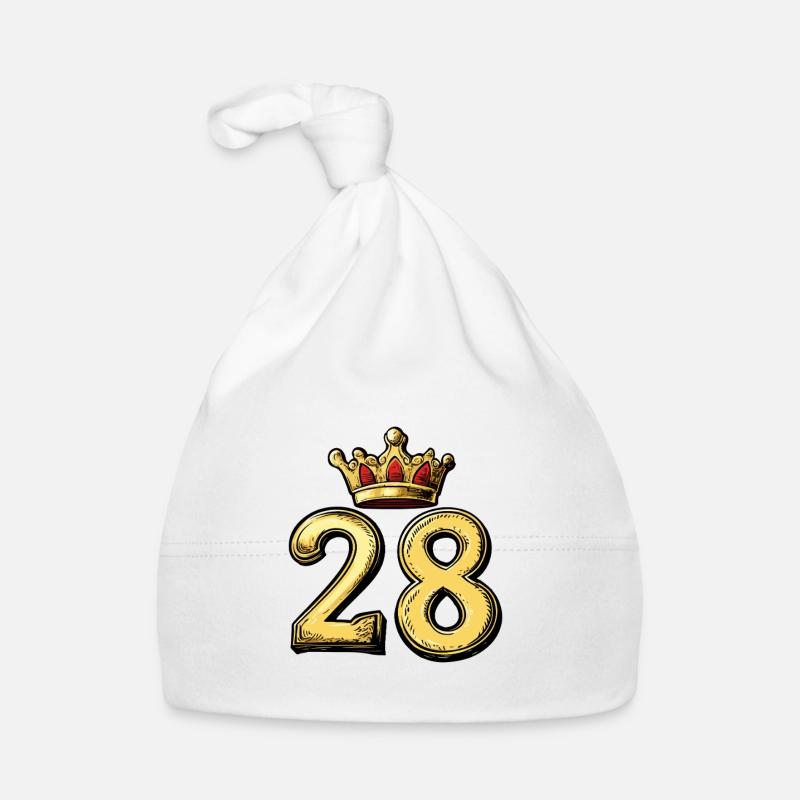 28 Zahl Krone Baby Bio-Mütze