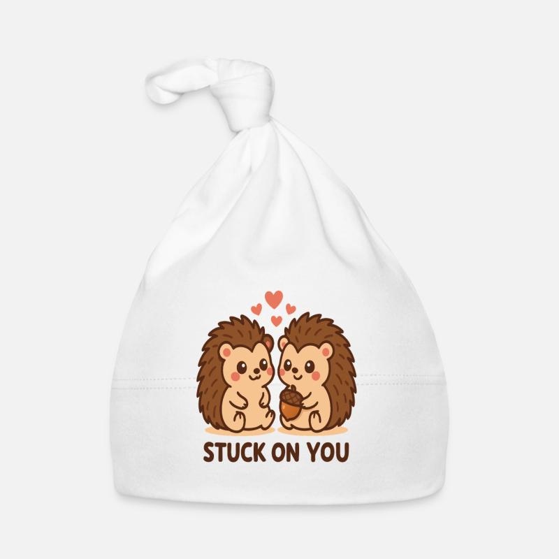 Cuddly hedgehogs in love Organic Baby Cap
