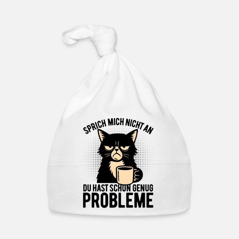 Sprich mich nicht an - mürrische Katze mit Kaffee Bonnet bio Bébé