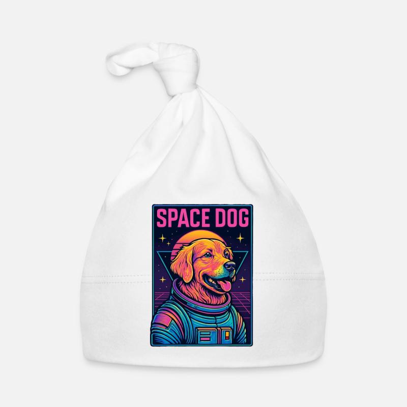 Chien Spatial Néon Astronaute Bonnet bio Bébé