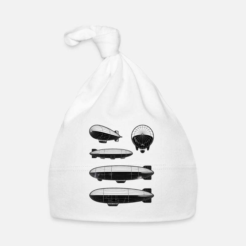 Dirigeable Zeppelin Rétro Vintage Bonnet bio Bébé
