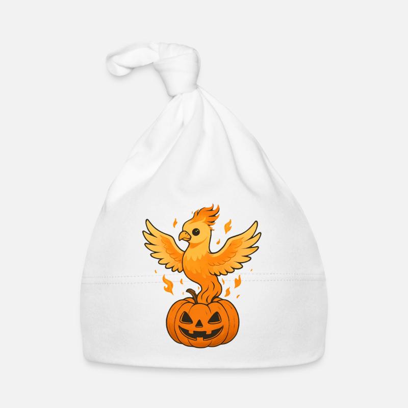 Fiery phoenix over pumpkin Organic Baby Cap