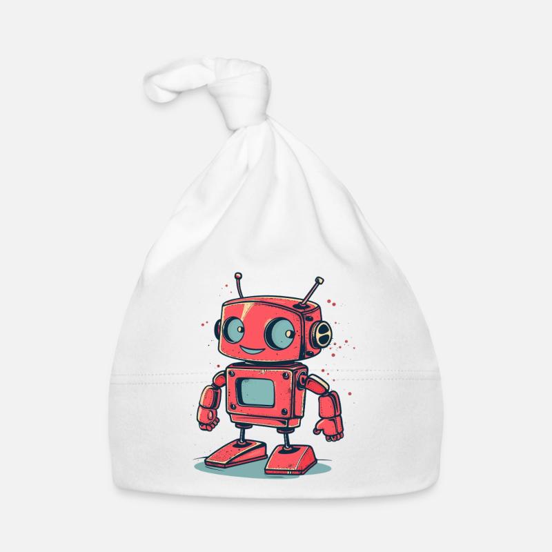 Autocollant de dessin animé de robot rétro Bonnet bio Bébé