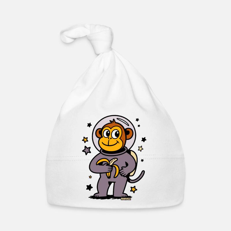 Fusées singe astronaute avec banane Bonnet bio Bébé