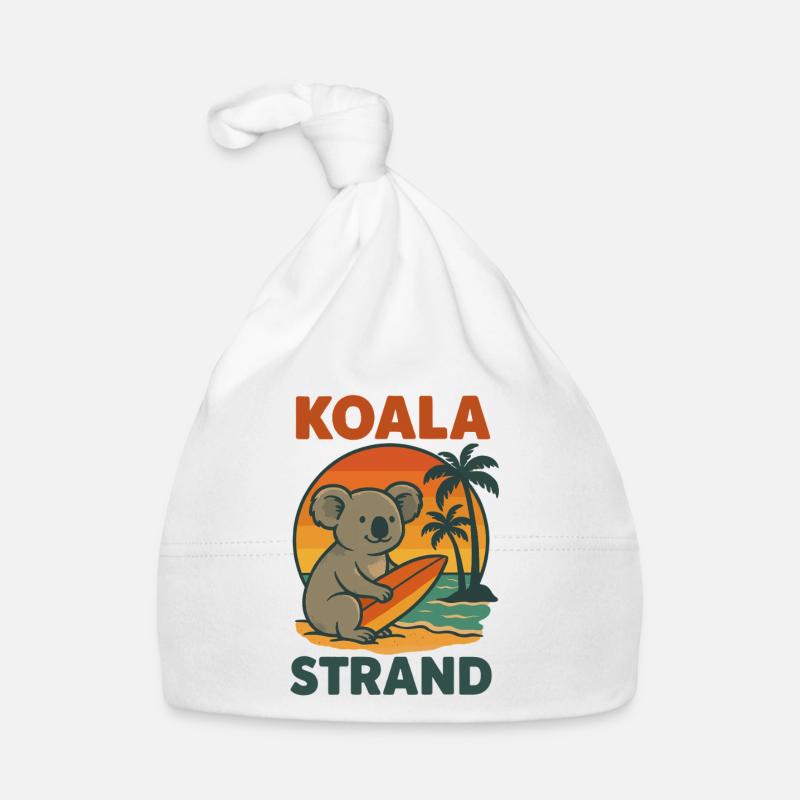 Koala Beach Surfing Surfer Organic Baby Cap