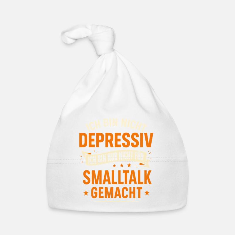 I'm not depressed - No small talk Organic Baby Cap