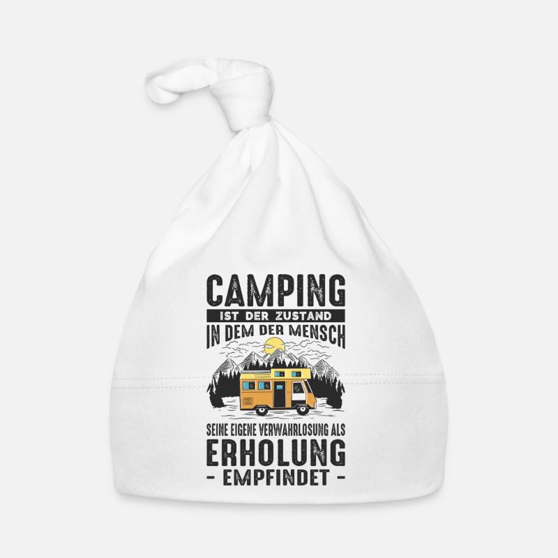 Drôle de dicton camping & camper - Bonnet bio Bébé - blanc