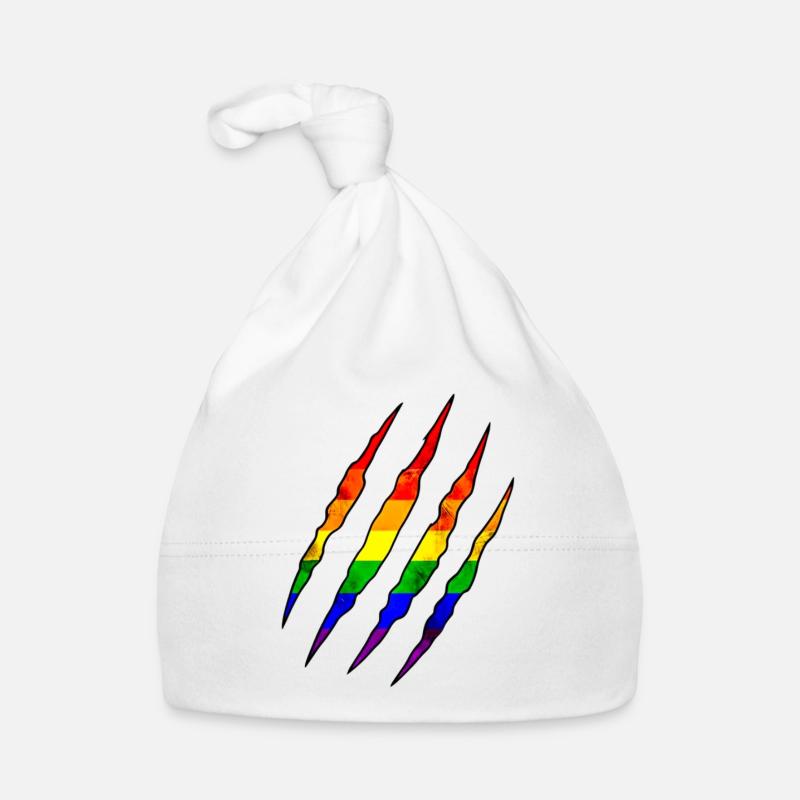 Pride Claw arc-en-ciel Statement Scratch Trace Bonnet bio Bébé