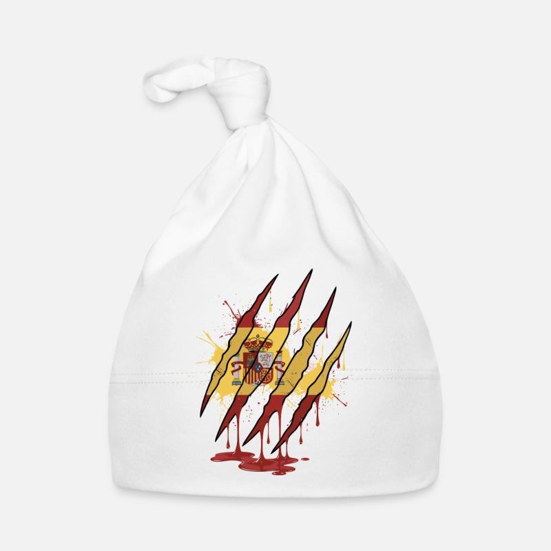 Scratch Mark Espagne Drapeau Griffe Style Grunge Bonnet bio Bébé