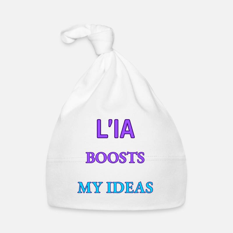 AI boosts my ideas – bold neon typography Organic Baby Cap