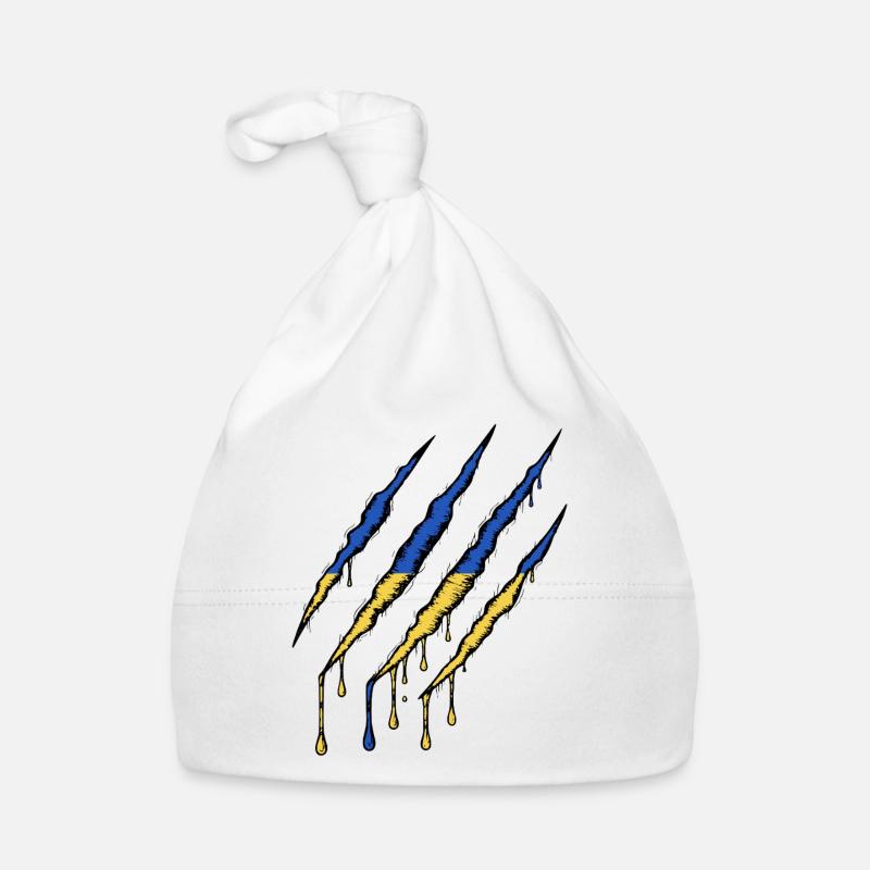 Ukraine Flag Claw - Scratch Mark Organic Baby Cap